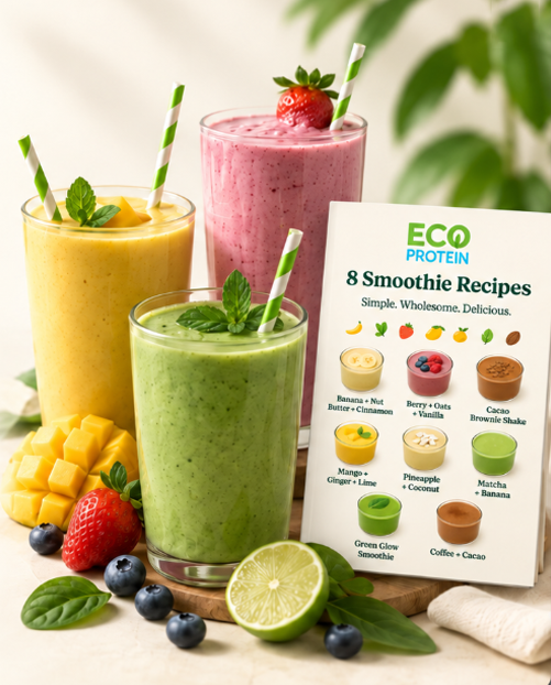 Three colorful smoothies